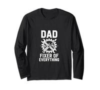 Dad Fixer of Everything with Tools Silhouette Festa del papà D Maglia a Manica