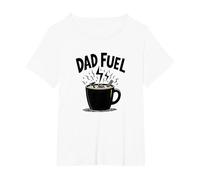 Dad Fuel: Tazza da caffè con Strumenti per Padri a Portata di Mano Maglietta, Donna Plus-Size, Bianco, 1X