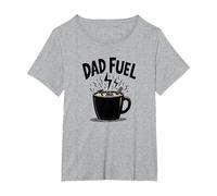 Dad Fuel: Tazza da caffè con Strumenti per Padri a Portata di Mano Maglietta, Donna Plus-Size, Grigio Melange, 3X