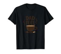 Dad Fuel: Tazza di caffè Festa del papà Umorismo Maglietta, Uomo, Nero, 4XL