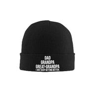 Dad Grandpa Great Grandpa I Just Keep Getting Better Donna Uomo Beanie Cappello Traspirante Berretto Invernale Elastico Berretto Beanie in Maglia per Arrampicata Calcio Moto