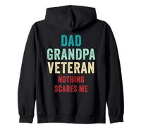 Dad - Grandpa - Veteran - Nothing Scares Me Funny Vintage Felpa con Cappuccio