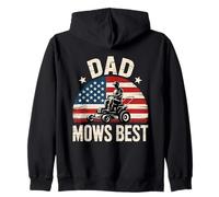 Dad Mows Best Garden Lawn Mower Grass Fathers Day Giardinaggio Felpa con Cappuccio