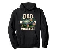 Dad Mows Best Garden Lawn Mower Grass Fathers Day Giardinaggio Felpa con Cappuccio