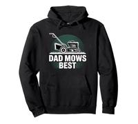 Dad Mows Best Garden Lawn Mower Grass Fathers Day Giardinaggio Felpa con Cappuccio