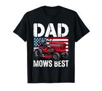 Dad Mows Best Garden Lawn Mower Grass Fathers Day Giardinaggio Maglietta