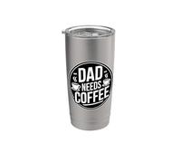 Dad Needs Coffee Bicchiere termico in acciaio inox doppia parete