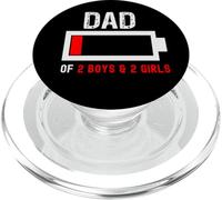 Dad Of 2 Boys 2 Girls Divertente Batteria a basso consumo da uomo Daddy PopSockets PopGrip per MagSafe