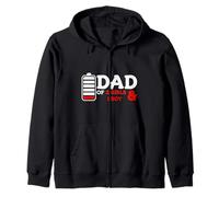 Dad of 2 Girls & 1 Boy Empty Battery Kids Father's Day Felpa con Cappuccio