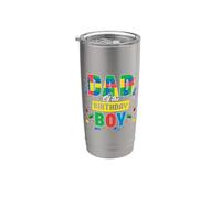 Dad Of The Birthday Boy Brick Builder Compleanno per bambini Bicchiere termico in acciaio inox doppia parete