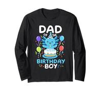 Dad Of The Birthday Boy Kids Axolotl Bday Family Matching Maglia a Manica
