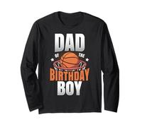 Dad of The Birthday Boy Matching Basket Compleanno Maglia a Manica