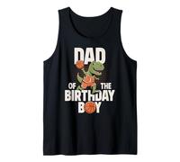 Dad of The Birthday Boy T-Rex Dino Basket Compleanno Canotta