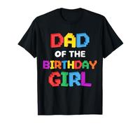 Dad of The Birthday Girl Master Builder Mattoncini Blocchi Maglietta