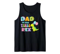 Dad-of-The-Three Rex Compleanno Dinosauro Famiglia Matching Canotta
