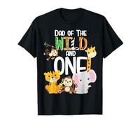 Dad Of The Wild and One Zoo Theme Birthday Safari Jungle Maglietta