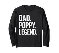 Dad Poppy Legend - Vintage Distressed Bold Poppy Graphic Maglia a Manica
