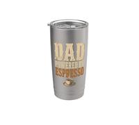 Dad Powered By Espresso Funny Coffee Lover Fathers Day Bicchiere termico in acciaio inox doppia parete