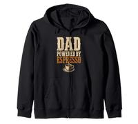 Dad Powered By Espresso Funny Coffee Lover Fathers Day Felpa con Cappuccio