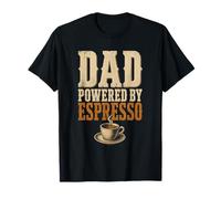 Dad Powered By Espresso Funny Coffee Lover Fathers Day Maglietta