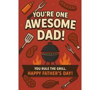 Dad - Rule the Grill | Notebook, format A5: Squared Grid Notebook | 100 Sheets (200 Pages) | Glossy Cover | Perfect Gift for Father's Day, Birthday or Everyday Use