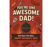 Dad - Rule the Grill | Notebook, format A5: Squared Grid Notebook | 50 Sheets (100 Pages) | Glossy Cover | Perfect Gift for Father's Day, Birthday or Everyday Use