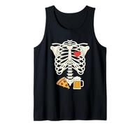 Dad Skeleton Halloween Beer Pizza Funny Pregnancy Couple Canotta
