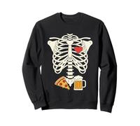 Dad Skeleton Halloween Beer Pizza Funny Pregnancy Couple Felpa