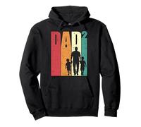 Dad Squared Retro Inspired Father Two Sons Father's Day Felpa con Cappuccio