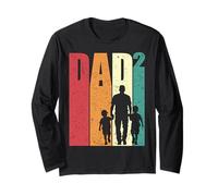 Dad Squared Retro Inspired Father Two Sons Father's Day Maglia a Manica