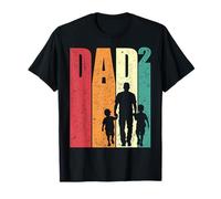 Dad Squared Retro Inspired Father Two Sons Father's Day Maglietta