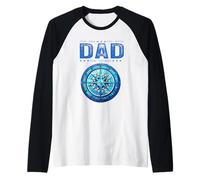 Dad The Man Myth Legend Cool Nautical Compass Festa del papà Maglia con Maniche Raglan