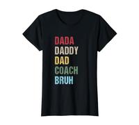 Dada Daddy Dad Coach Bruh Camicia Maglietta con Stampa Grafica Economica, Donna, Nero, M