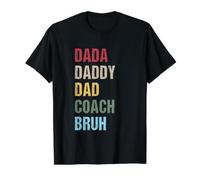 Dada Daddy Dad Coach Bruh Camicia Maglietta con Stampa Grafica Economica, Uomo, Nero, M