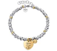 Dada Gioielli- Bracciale Donna Campanella e Cuore Frase Amore Mamme Bi-Lingua 17+3 cm (Oro + Oro)