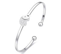 Dada Gioielli Bracciale Rigido Donna Portafortuna in Acciaio Inossidabile | Texture Diamantata, Ciondolo Portafortuna, Quadrifoglio, Coccinella, Elefante, Pesce o Tartaruga, Idea Regalo