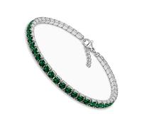 Dada Gioielli Bracciale Tennis Donna Zirconi 3mm Acciaio Inossidabile | Lunghezza 17+3 cm, Elegante e Resistente, Idea Regalo Donna