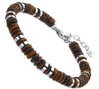 Dada Gioielli - Bracciale Uomo Pietre Naturali Scegli la Pietra che ti Rappresenta - Idea Regalo Compleanno Misura Regolabile 18,5+3 cm (Occhio di Tigre)