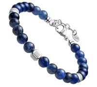 Dada Gioielli - Bracciale Uomo resistente, Beads Acciaio con Pietre Naturali 6mm Onice, Turchese, Sodalite, Occhio Di Tigre, Agata Muschiata, Ossidiana Rossa, Ossidiana Nera (Sodalite)
