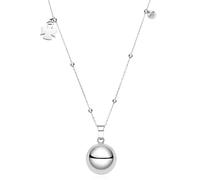 Dada Gioielli - Collana Chiama Angeli in Acciaio Inossidabile Anallergico, Sfera Sonora e Ciondolo Angelo Idea Regalo Gravidanza (Argento)