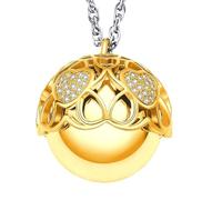 Dada Gioielli - Collana Chiama Angeli, Melodia per Mamma in Gravidanza | Fortuna, Amore Madre e Figlio, Cuore Zirconato Catena Acciaio Regolabile 90+10 cm