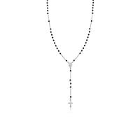 Dada Gioielli - Collana Rosario in Argento 925 con Medaglia Madonna Miracolosa e Croce e Medaglia della Vergine Maria - Girocollo per Uomo e Donna misura regolabile (Collana a Y)