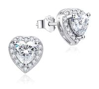 Dada Gioielli Orecchini Argento 925 Cuore 8mm Punto Luce | Con Zirconi Brillanti