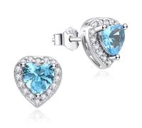 Dada Gioielli Orecchini Argento 925 Cuore 8mm Punto Luce | Con Zirconi Brillanti