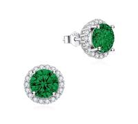 Dada Gioielli - Orecchini Argento 925 Rotondo 11mm Punto Luce Con Zirconi Brillanti (Smerlado)