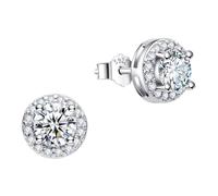 Dada Gioielli Orecchini Argento 925 Rotondo 8mm Punto Luce | Con Zirconi Brillanti