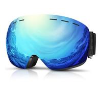 DADA-PRO Occhiali da sci Uomo Donna, Goggles per snowboard sopra gli occhiali OTG Anti-Appannamento, Goggles da sci senza cornice 100% Protezione UV (Blu)
