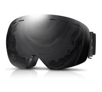 DADA-PRO Occhiali da sci Uomo Donna, Goggles per snowboard sopra gli occhiali OTG Anti-Appannamento, Goggles da sci senza cornice 100% Protezione UV (Nero)