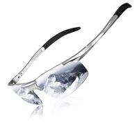 DADA-PRO Occhiali da sole polarizzati Uomo Running Wrap Around Golf Driving Sports Cycling Sun Glasses- Protezione UV Designer Shades per la pesca escursionismo(Argento/Specchiato)