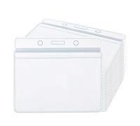 Dadabig 100 Pezzi di Custodie per Badge Portabadge di PVC Porta Badge Impermeabile da Collo per Fiere Scuole Conferenze-(Trasparente)